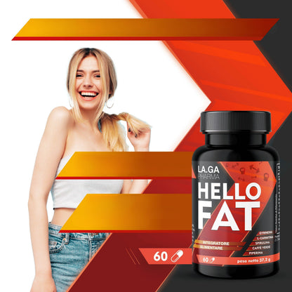 HelloFat – Integratore con Cromo, Gymnema e Spirulina | 60 Capsule | Supporto per il metabolismo dei carboidrati e i livelli di glucosio | Qualità Italiana