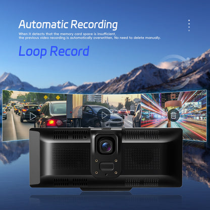 26,06 cm 4K Wireless CarPlay Android Auto Supporto Airplay SuperLink WiFi Video Fotocamera Dual DVR Anteriore e Posteriore B-T per Auto Camion Furgoni Supporto Fotocamera Posteriore con Registrazione in Loop e Riproduzione Video