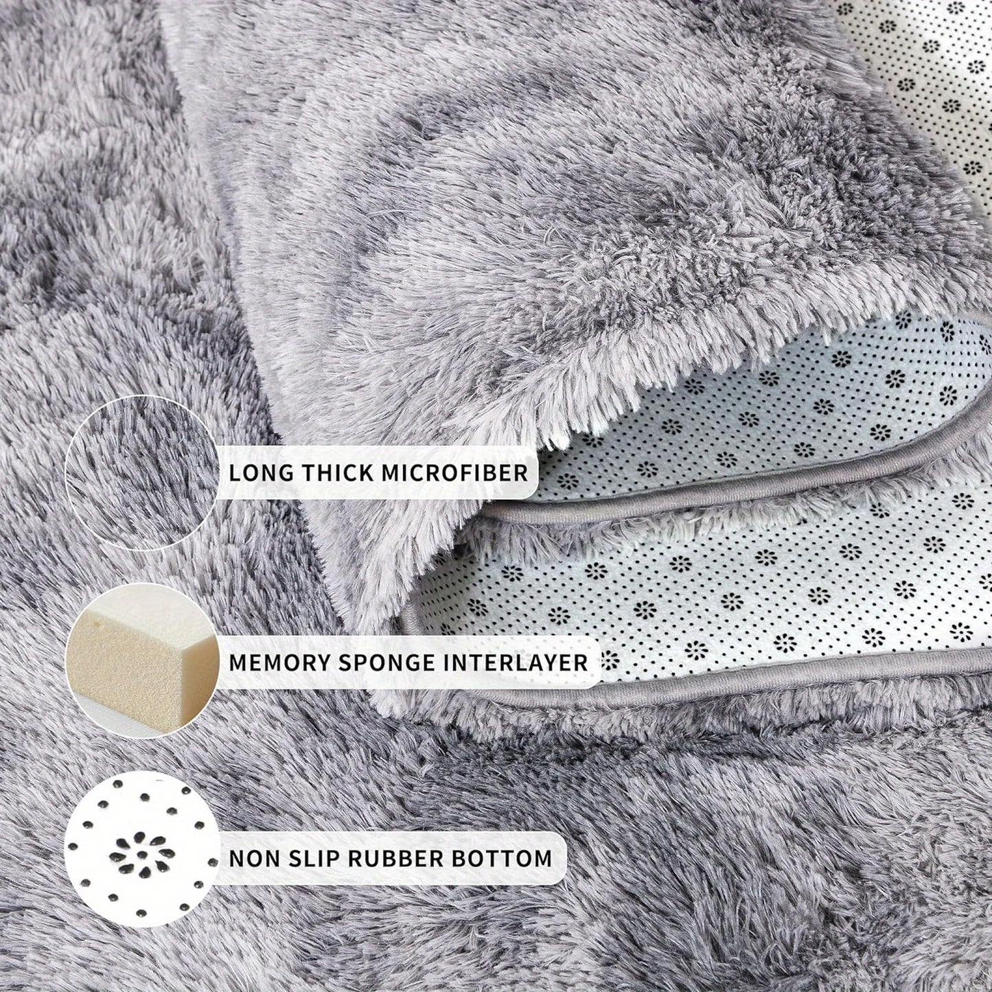 Morbidissimo Tappeto Moderno Grande per Interni, Lussuoso e Morbido per Soggiorno Camera da Letto Dormitorio Decorativo, Antiscivolo Peluche Soffice con Pelo, Comodo Tappetino Accento Pavimento Grigio Chiaro