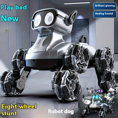 Robot per cani con 8 ruote, auto giocattolo intelligente per cani, auto da stunt con gesti e doppio controllo, auto da arrampicata deformabile, veicolo fuoristrada giocattolo, doppia batteria a energia, regalo preferito per le vacanze