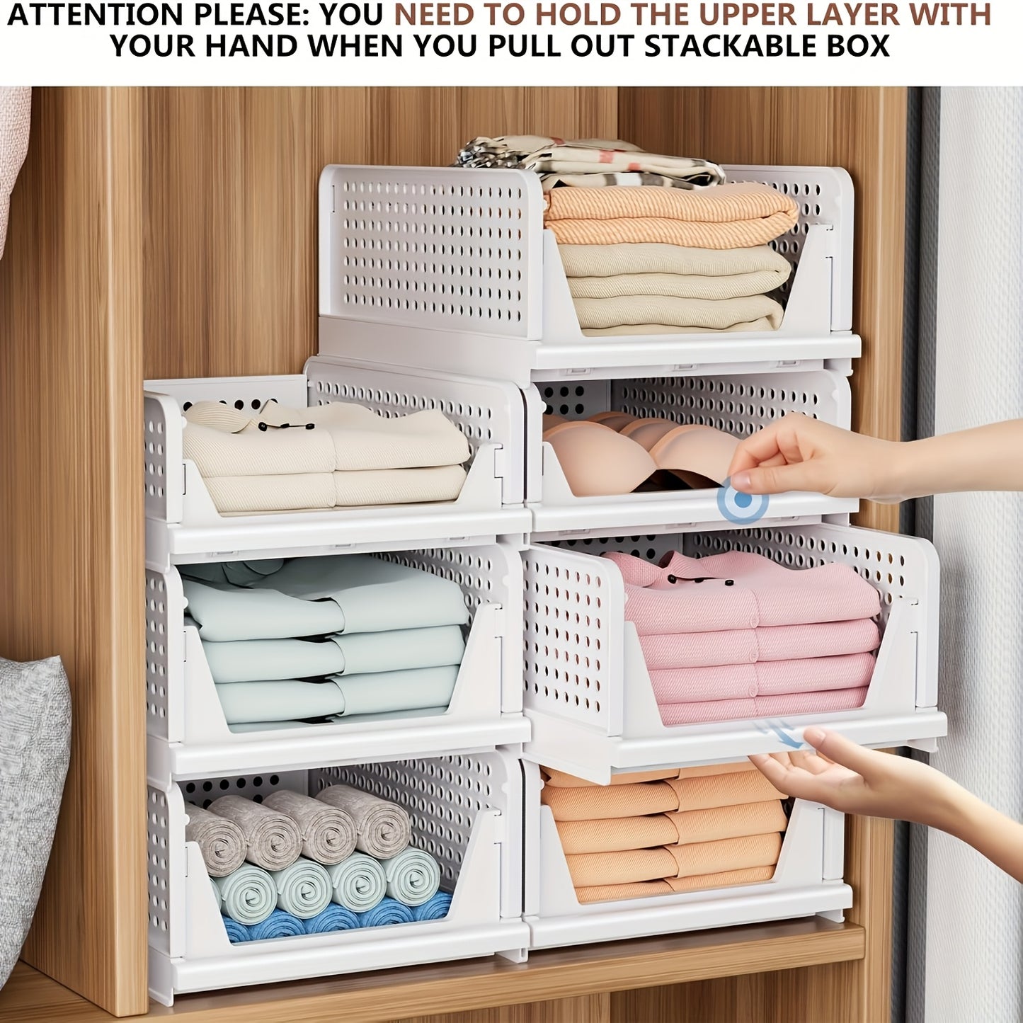 4 Cesti Pieghevoli Porta Abiti, Organizer per Cassetti in Plastica per Cucina, Bagno e Armadi da Ufficio - La Scelta Perfetta per il Labor Day. Cesto per la Bucata, un Organizer Multifunzionale per Armadio, una Soluzione Salvaspazio per Piccoli Spazi