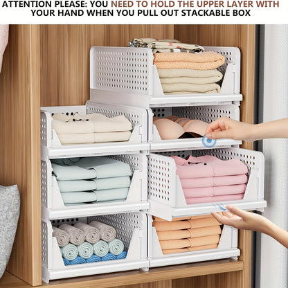 4 Cesti Pieghevoli Porta Abiti, Organizer per Cassetti in Plastica per Cucina, Bagno e Armadi da Ufficio - La Scelta Perfetta per il Labor Day. Cesto per la Bucata, un Organizer Multifunzionale per Armadio, una Soluzione Salvaspazio per Piccoli Spazi
