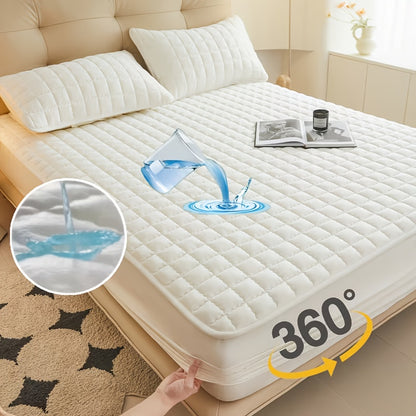 Coprimaterasso impermeabile da 1 pezzo di alta qualità, lenzuolo con angoli, realizzato con tecnologia di goffratura a onde sonore, copriletto morbido e confortevole, lavabile in lavatrice, adatto per camere da letto, hotel, dormitori, federe e imbottitur
