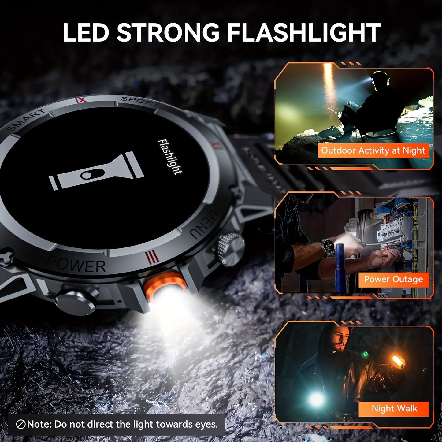 GWENLAND 2024 Smartwatch Avanzato | Oltre 100 Modalità Sportive, Altimetro LED, Previsioni Meteo, Schermo TFT, Corpo in Lega, Cinturino in Silicone - Regalo Perfetto per Appassionati di Outdoor