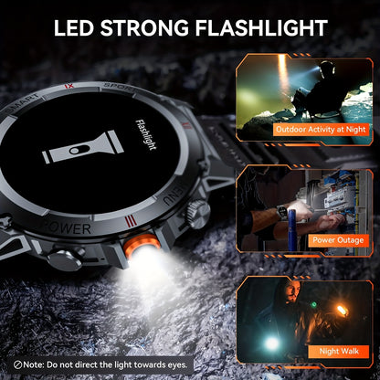 GWENLAND 2024 Smartwatch Avanzato | Oltre 100 Modalità Sportive, Altimetro LED, Previsioni Meteo, Schermo TFT, Corpo in Lega, Cinturino in Silicone - Regalo Perfetto per Appassionati di Outdoor