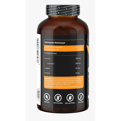 Confezione da 2x Curcuma ECO con Zenzero e Pepe Nero – 1410 mg per Dose – 730 Capsule Vegane – Formato XL Risparmio – Sevens Nutrition