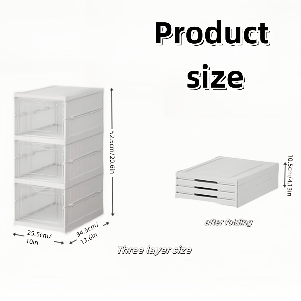 Scatola per scarpe impilabile, scatola porta scarpe in plastica ispessita a 3 o 6 strati - Scarpiera pieghevole retrattile con design a ribalta, non richiede montaggio, design verticale salvaspazio