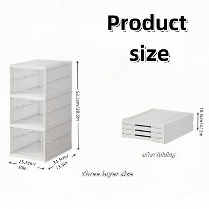 Scatola per scarpe impilabile, scatola porta scarpe in plastica ispessita a 3 o 6 strati - Scarpiera pieghevole retrattile con design a ribalta, non richiede montaggio, design verticale salvaspazio