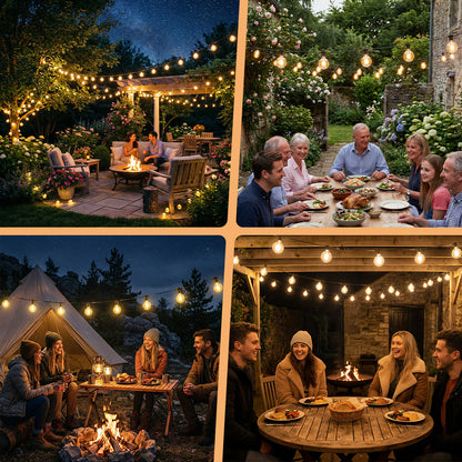 Catena Luminosa Solare da Esterno, 15M/20M/30M LED Luci da Giardino Dimmerabili Timer 8 modalità di illuminazione regolabili per Picnic Turistici, Atmosfera Decorativa, Illuminazione Cortile, Feste di Matrimonio, Cortili Esterni, Pergola Patio