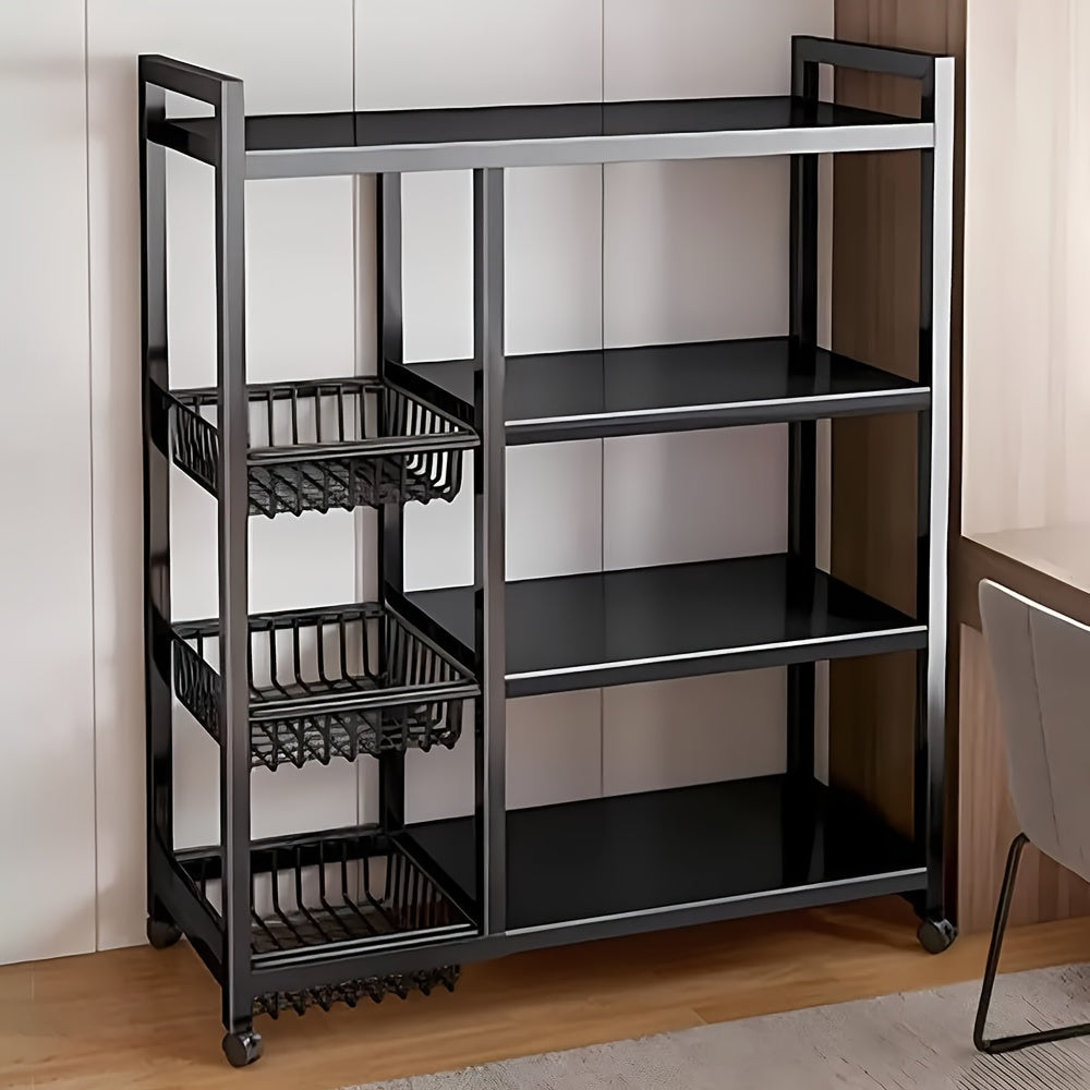 Scaffale da cucina portaoggetti in acciaio per carichi pesanti, scaffale per microonde ed elettrodomestici, scaffale portaoggetti, 92*32*108cm, mensola verticale, scaffale portaelettrodomestici, mensola aperta multistrato, salvaspazio, scaffale da cucina,
