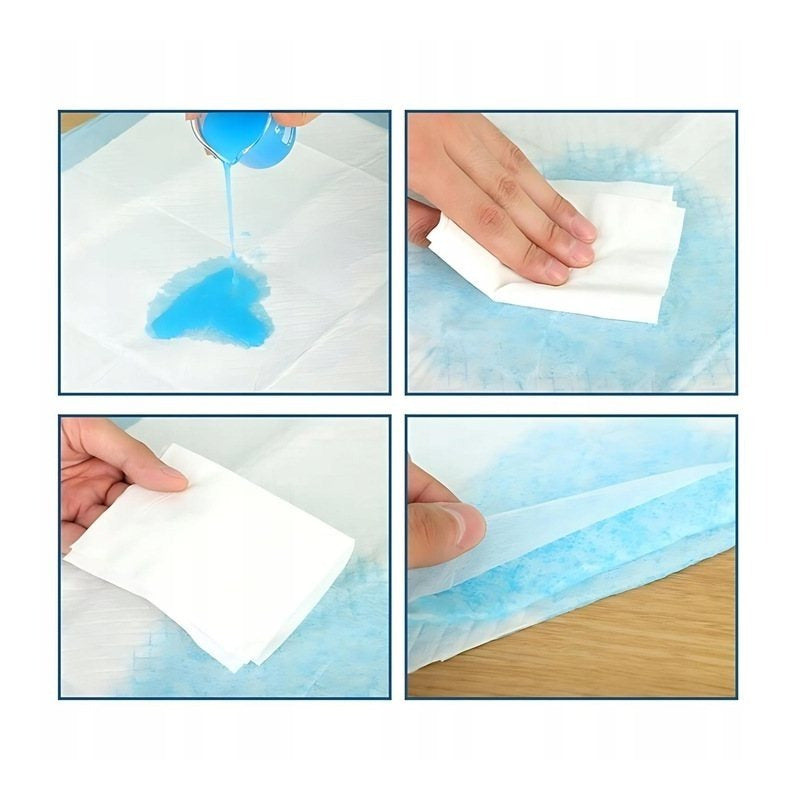 100 Pezzi Salviette Igieniche, Misura 40x60, Perfette per il Cambio del Pannolino, Cura di Anziani e Animali Domestici, Assorbenti, Alta Assorbenza, Protezione a 5 Strati, Morbide, Antigoccia, Sicure e Comode Salviette Monouso per Uso Quotidiano a Casa e