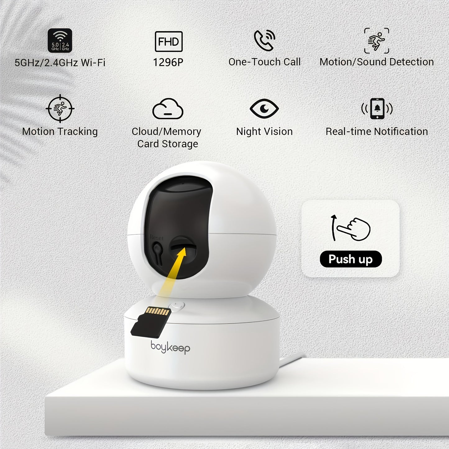 Set di 2 telecamere intelligenti operative a 5G/2.4Ghz per Wifi, progettate per la sicurezza domestica con monitoraggio ad alta definizione, dotate di una telecamera di sicurezza unica per famiglie, che offre videosorveglianza panoramica a 360°, funzional