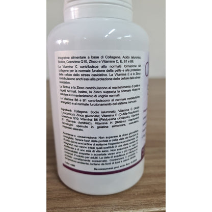 Integratore Collagene e Acido Ialuronico 180 Capsule con Coenzima Q10 e Biotina - Prodotto Naturale - Made in Italy - Spedizione veloce da magazzino locale