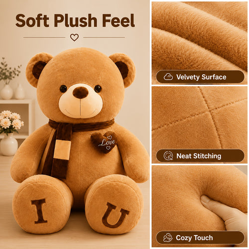 Orsacchiotto Gigante XXL Sovradimensionato Marrone, Grande Peluche Morbido Animale, Ottima Idea Regalo per Amici, Ideale per Natale, Halloween e Capodanno