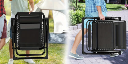 Poltrona Reclinabile ad Alta Gravità Zero Extra Larga 72Cm/28Pollici | Sdraio Pieghevole da Esterno con Cuscino e Poggiatesta Rimovibili, Chaise Lounge Portatile per Abbronzatura con Portabicchieri, Sedie Reclinabili da Esterno per Piscina, Spiaggia, Balc