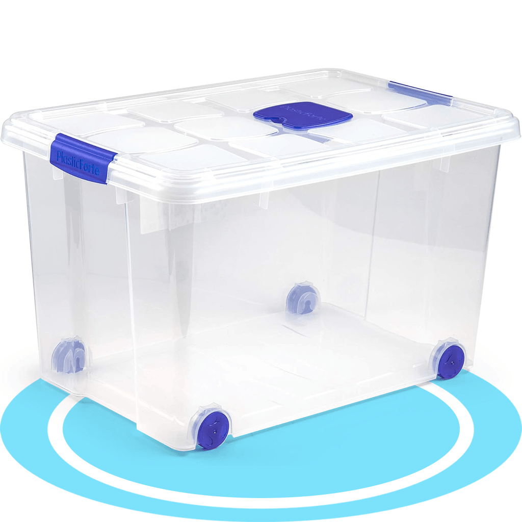 Scatola di Plastica per Organizzare Giocattoli, Libri, Documenti e Coperte - Chiusura Ermetica, Grande Capacità e Resistente - Dekohome
