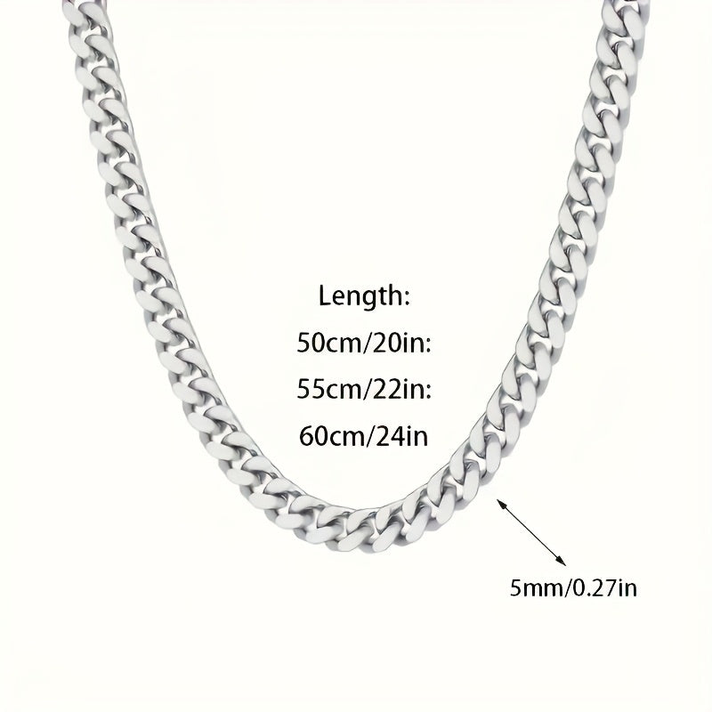 Collana da uomo in argento 925 con catena cubana da 5 mm, stile hip hop per feste, accessori di gioielleria, regali per uomo, San, anniversario, compleanno, regalo per la festa del papà, confezione regalo