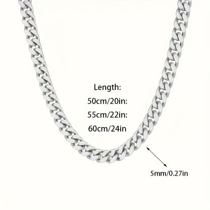 Collana da uomo in argento 925 con catena cubana da 5 mm, stile hip hop per feste, accessori di gioielleria, regali per uomo, San, anniversario, compleanno, regalo per la festa del papà, confezione regalo