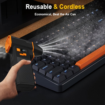 9000000RPH Soffiatore Turbo Jet Portatile - 10 Velocità Senza Fili | 8000Mah Ricaricabile USB-C | Ventola Turbo Violenta Portatile per Raffreddamento per Polvere, Neve, Campeggio, Pulizia Tastiera - Regalo Gadget Definitivo per Uomo