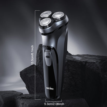 Rasoio Elettrico da Uomo, SEJOY Rasoio Elettrico per Uomo Viso, Rasoio Ricaricabile Wet & Dry con Rifinitore Pop Up, Ricarica Rapida in 1 Ora, Testina Flottante 3D, Indicatore di Alimentazione LCD