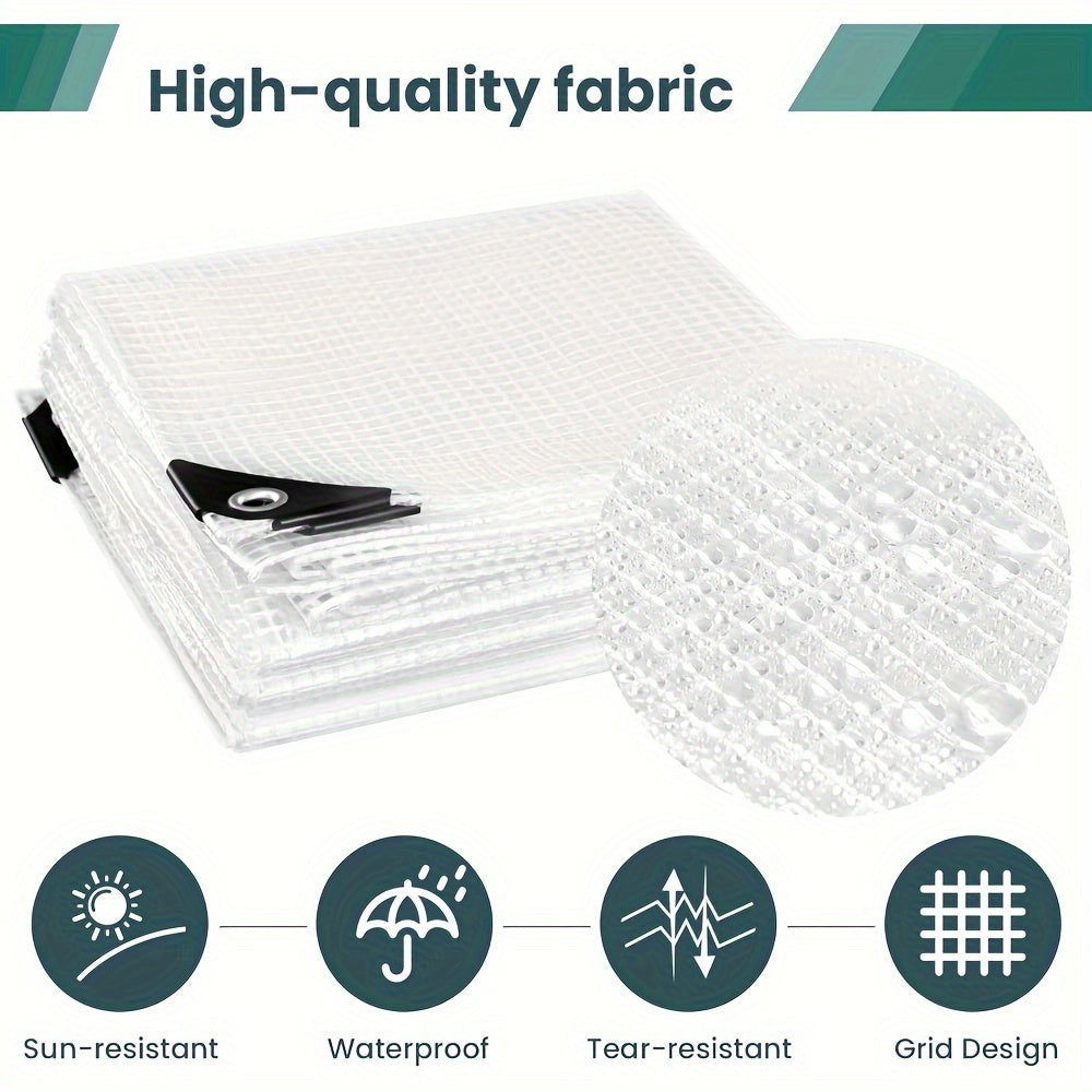 1 pz telone impermeabile con occhielli 140 g/m² realizzato in PE di alta qualità, antistrappo, durevole, anti-ultravioletti, resistente alle intemperie, tessuto per serre, telone con quattro angoli rinforzati con piastra in PP, facile da installare, varie