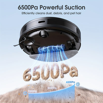 Lubluelu B40 Robot Aspirapolvere, Robot Aspirapolvere e Lavapavimenti 3 in 1, 6500Pa, Bassa Rumorosità 62Db, Corpo Ultra-Sottile 9.98 cm, Mappatura 5 Piani, Pulizia Diversificata, Robot Aspirapolvere per Peli di Animali Domestici, Tappeti, Pavimenti Duri,