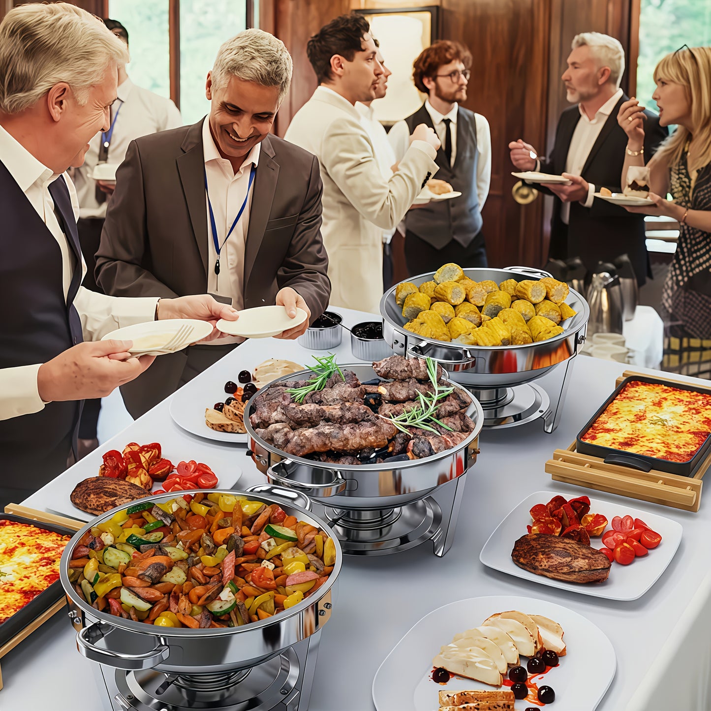 Buffet in Acciaio Inossidabile, Piastra Riscaldante per Riunioni Familiari, Banchetti, Hotel Commerciali, [Solo per Cucinare], Solo per