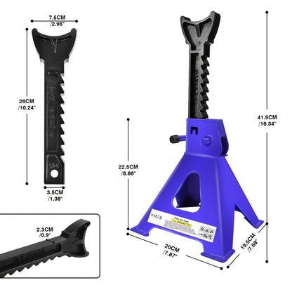 Cavalletti per assi a cricco a 3 tonnellate, cavalletto per assi a carrùcolo, caratteristica auto, cavalletti per assi per auto e furgone da 3 tonnellate per sollevamento di emergenza, cavalletto per caravan, strumento di sollevamento, supporto di solleva
