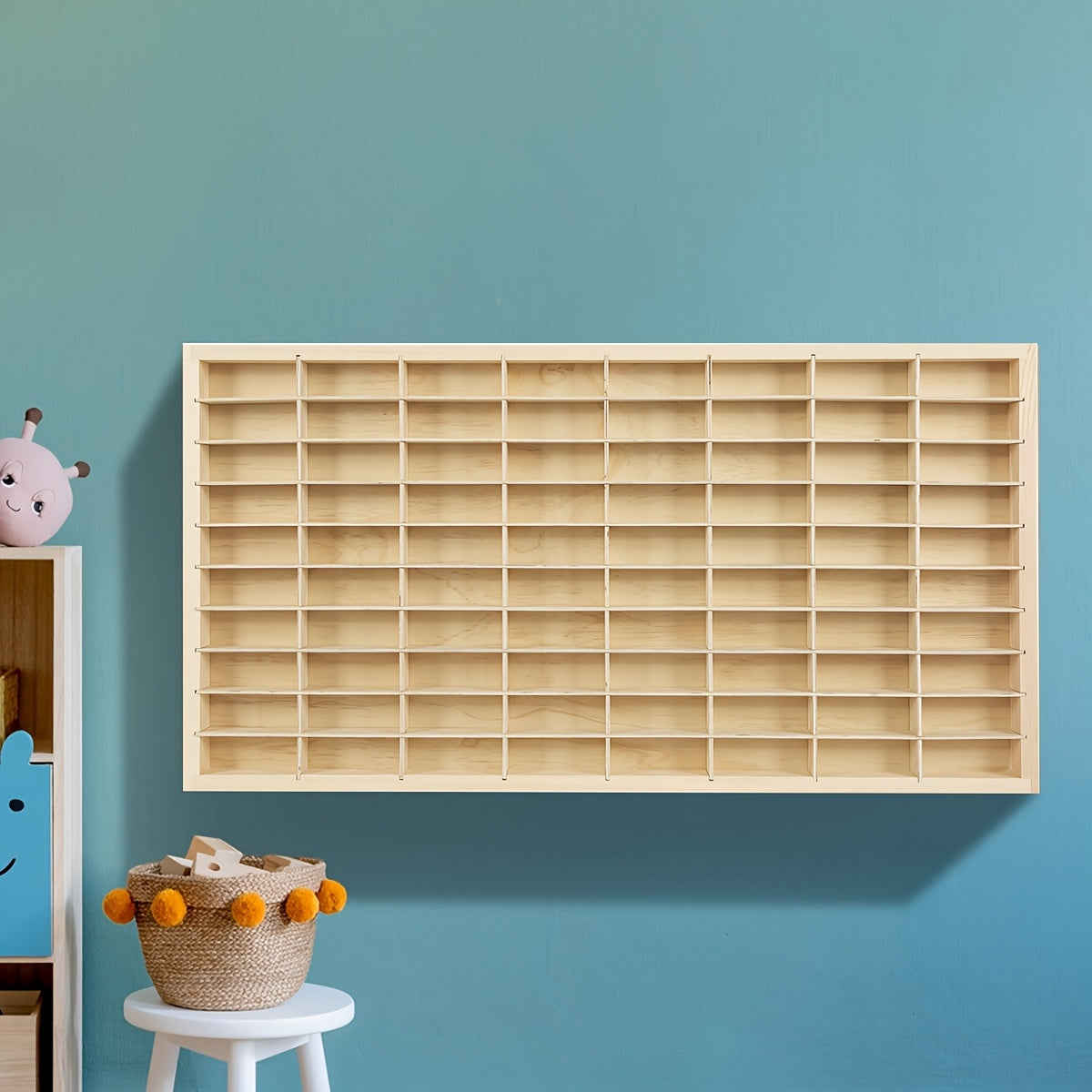 1 pz 1:64 Vetrina Espositiva da Muro in Legno per Modellini Auto - Mensola da Collezione Multiuso e Multi-Scena, Portaoggetti Sospeso Senza Trapano per Auto Diecast