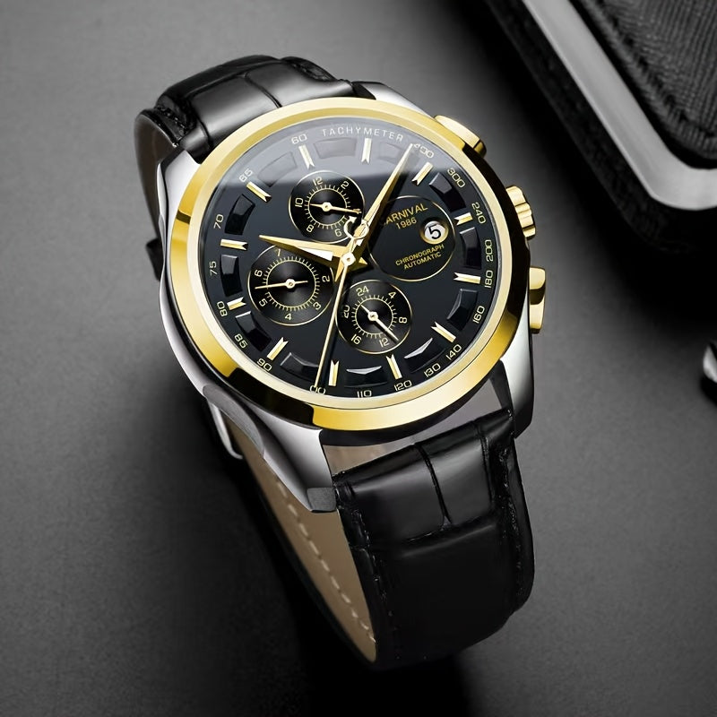 [I&W CARNIVAL] Orologio Meccanico Automatico Multifunzione Uomo, Orologio Sportivo alla Moda con Calendario e Impermeabile fino a 30m
