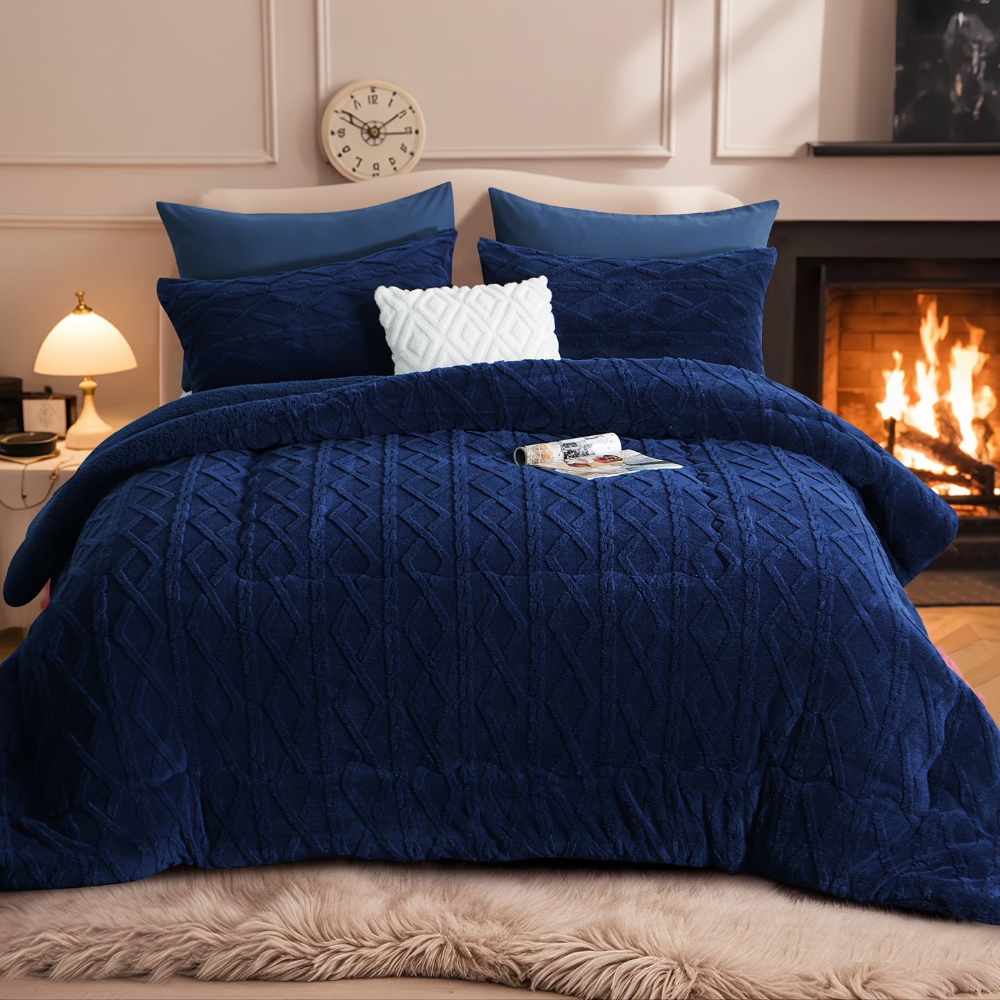 1 pz. Trapunta in Pile di Pelliccia Lussuosa - Biancheria da Letto Spessa, Calda e Ipoallergenica, Design Trapuntato Morbido per un Comfort Accogliente Tutto l'Anno, Trapunta Senza Copripiumino, Elementi Essenziali per la Camera da Letto, Comfort Domestic