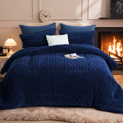1 pz. Trapunta in Pile di Pelliccia Lussuosa - Biancheria da Letto Spessa, Calda e Ipoallergenica, Design Trapuntato Morbido per un Comfort Accogliente Tutto l'Anno, Trapunta Senza Copripiumino, Elementi Essenziali per la Camera da Letto, Comfort Domestic