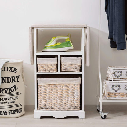 Baroni Home Mobile da Stiro con ASSE Ripiegabile, adatto per lavanderia, organizzazione, in legno