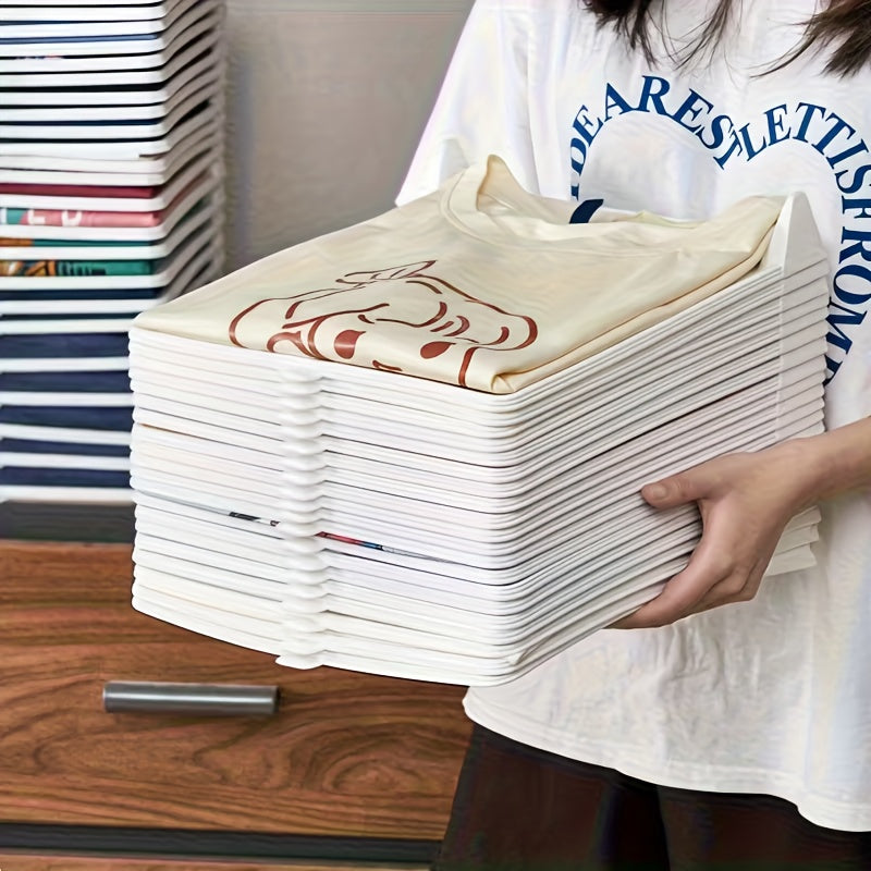 20 Tavole Impilabili per Riporre Vestiti, Organizzatori per Armadio in Plastica, Salvaspazio, Leggere e Portatili, Adatte per Armadi, Dormitori e Uso Domestico, Scaffali per Vestiti Facili da Pulire, Adatte per Camicie, Vestiti, Jeans