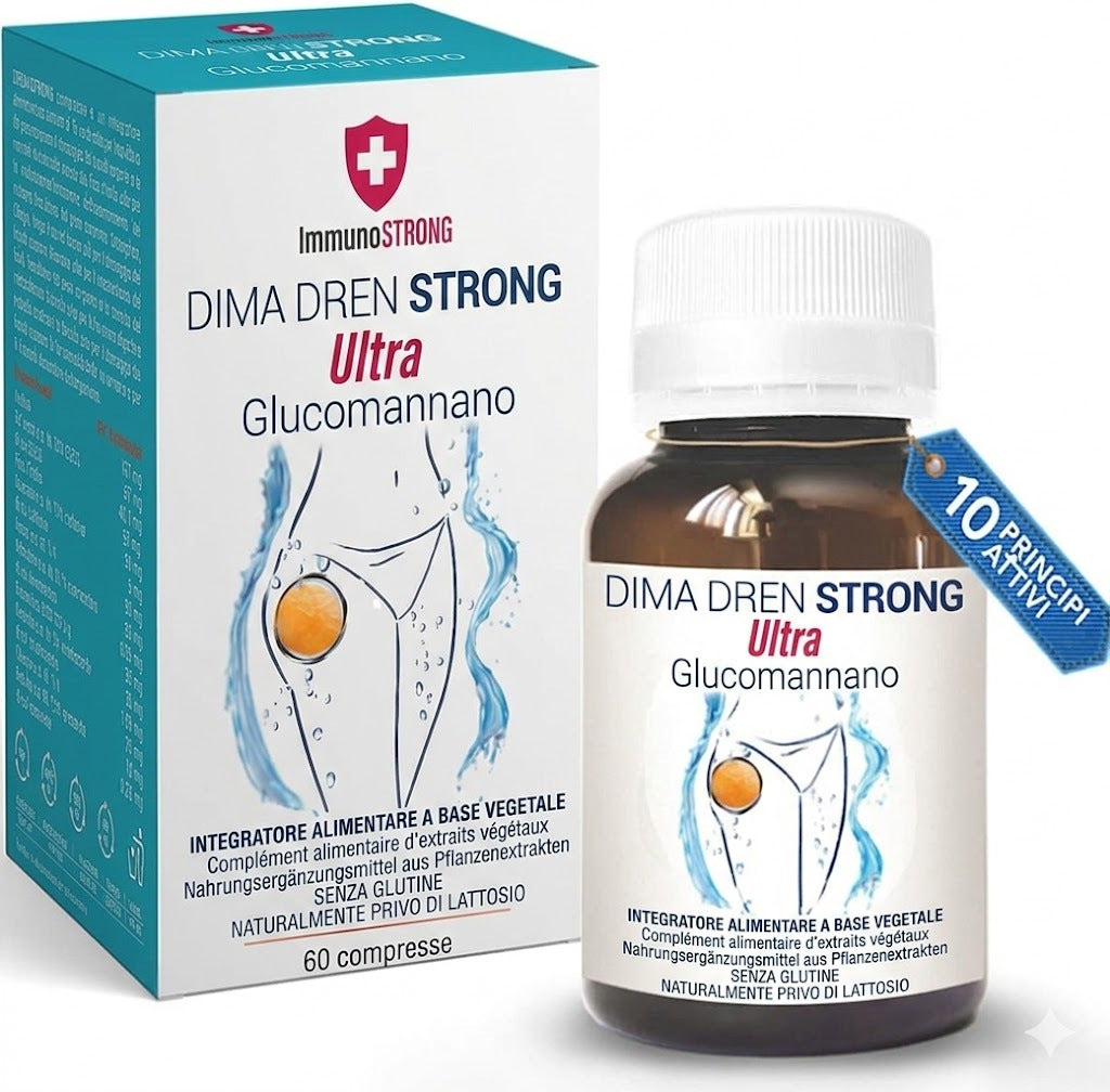 DimaDren – Integratore alimentare in compresse con Glucomannano, Bromelina, Centella, Betulla, Inulina, Tè Verde e Ortosifon