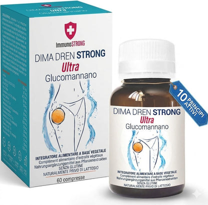 DimaDren – Integratore alimentare in compresse con Glucomannano, Bromelina, Centella, Betulla, Inulina, Tè Verde e Ortosifon