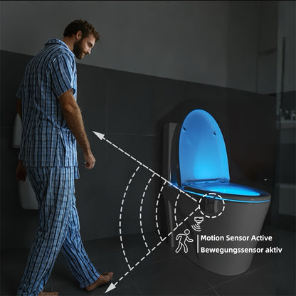 Setonr 1/2 pz Luce LED per WC a 16 Colori con Sensore di Movimento Umano, Luce Notturna per Interno Vasca WC, Regalo di Natale per Bagno