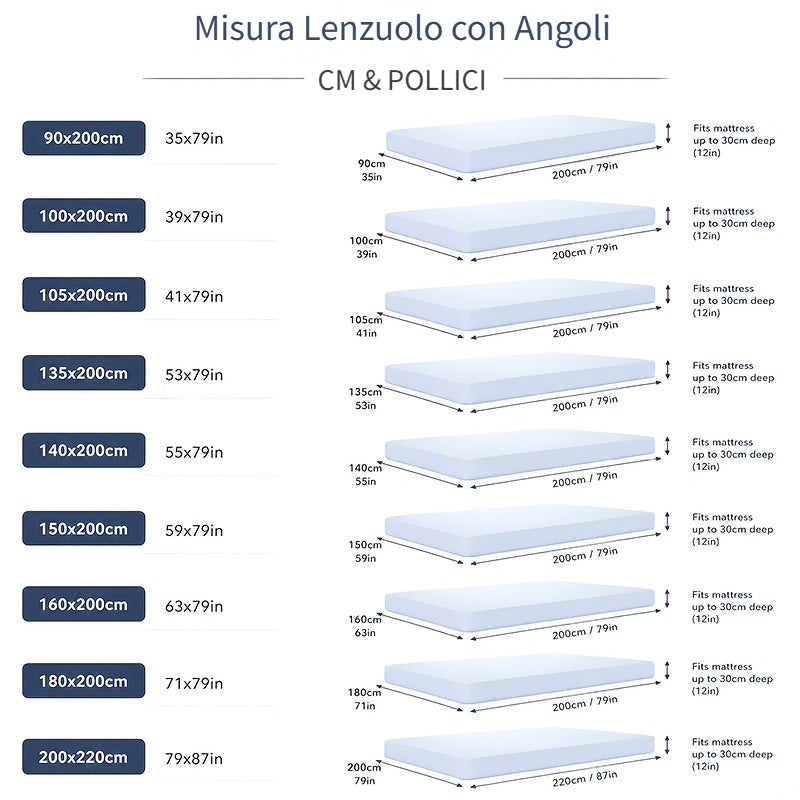 Lenzuolo con angoli estivo fresco - Ipoallergenico e traspirante, antiumidità, coprimaterasso trapuntato antiscivolo con elastico a 360°, antipiega, resistente allo sbiadimento, resistente al restringimento, lavabile in lavatrice (federa non inclusa).