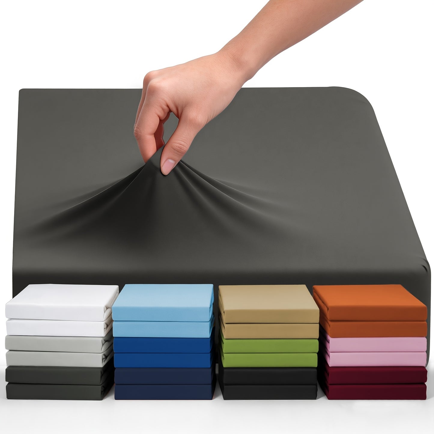 Lenzuolo con angoli elastici 1 pz in jersey di cotone bambù, lenzuolo con angoli elastici in misto cotone jersey, lenzuolo con angoli elastici/coprimaterasso/copriletto con angoli elastici su tutto il perimetro, realizzato in morbido e traspirante materia