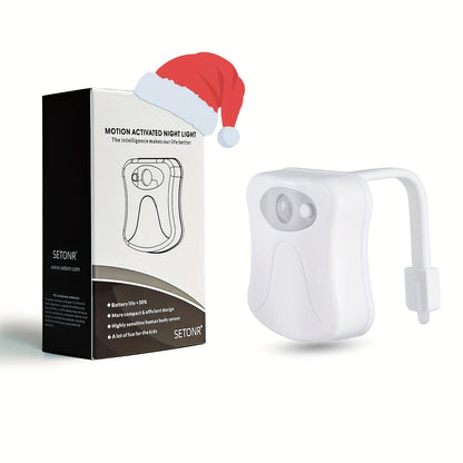Setonr 1/2 pz Luce LED per WC a 16 Colori con Sensore di Movimento Umano, Luce Notturna per Interno Vasca WC, Regalo di Natale per Bagno