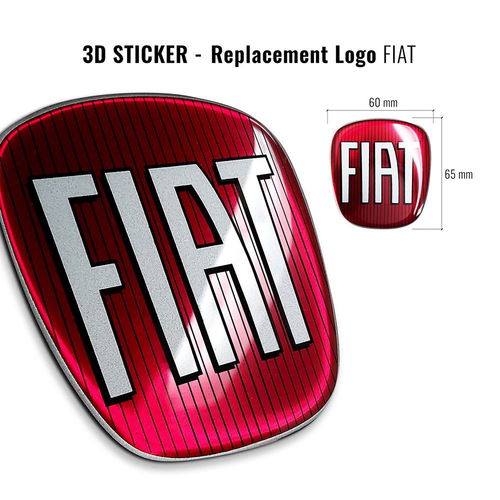 Fiat Adesivo 3D Ricambio Logo Anteriore per Grande Punto Anteriore Rosso