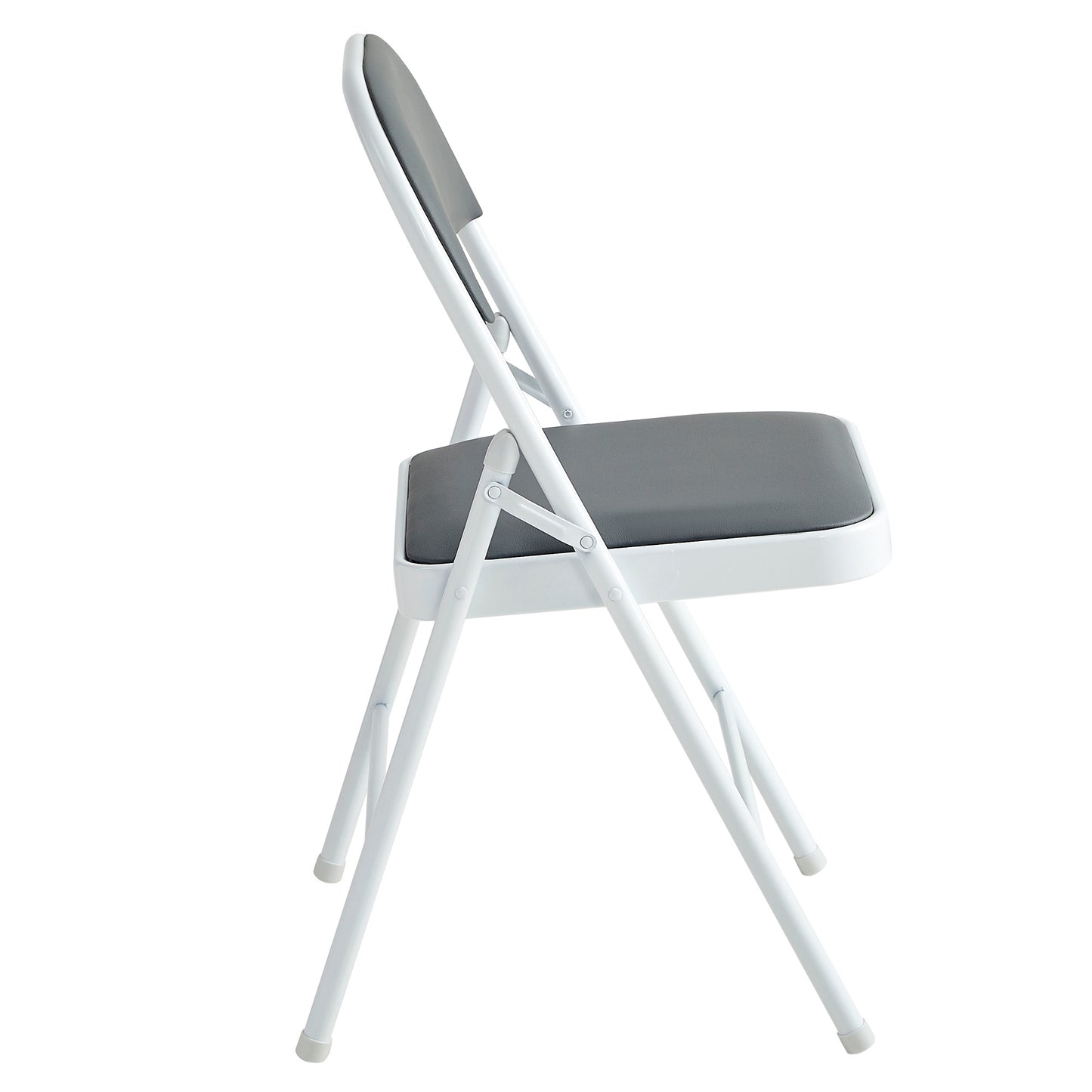 Set di 2 sedie pieghevoli MCC Direct, realizzate in pelle sintetica, con struttura in metallo e sedile imbottito, facili da piegare e conservare per casa, ufficio, sala da pranzo e ricevimento.