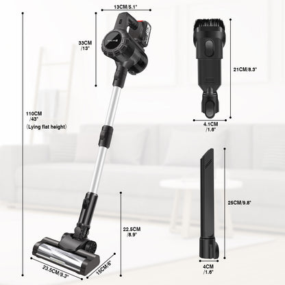 Aspirapolvere multifunzione senza sacco e senza fili, 1x o 2x batteria, aspirapolvere a bastone leggero, mocio senza fili, aspirapolvere con display a LED, autonomia, aspirapolvere verticale autoportante, aspirapolvere portatile leggero per la pulizia di