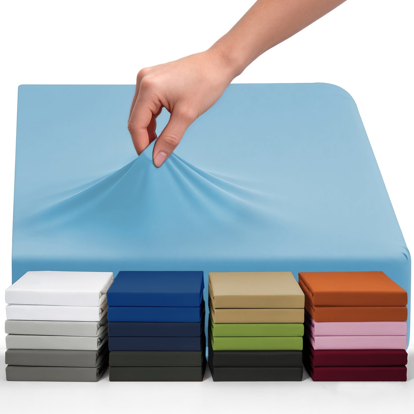 Lenzuolo con angoli elastici 1 pz in jersey di cotone bambù, lenzuolo con angoli elastici in misto cotone jersey, lenzuolo con angoli elastici/coprimaterasso/copriletto con angoli elastici su tutto il perimetro, realizzato in morbido e traspirante materia