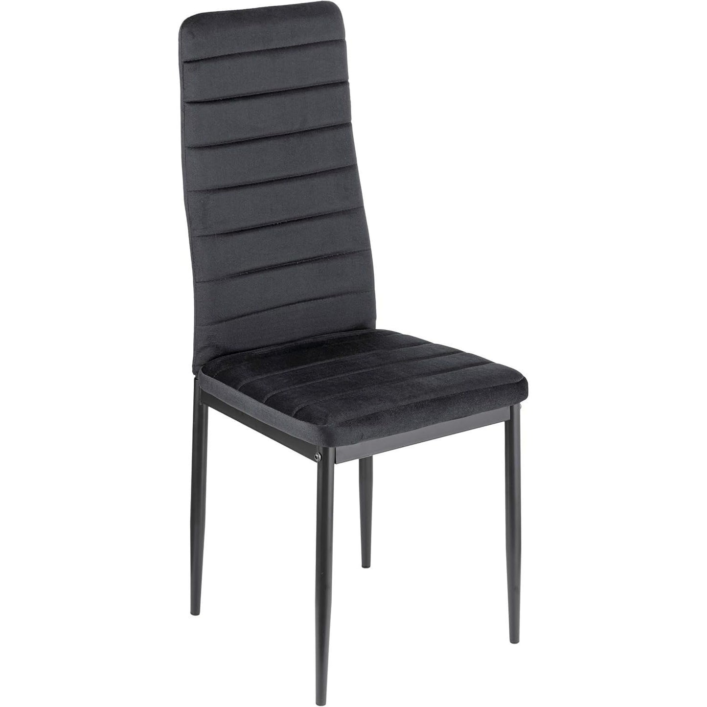 Baroni Home Set di 4 Sedie da Pranzo con Schienale Alto e Seduta Ergonomica con Cuciture Decorative, Sedie Eleganti Imbottite in Ecopelle o velluto con Struttura in Acciaio, 40X48X96 cm