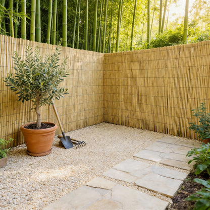 Schermo Privacy in Canne, Tappeto Naturale in Canne per Recinzione da Giardino, Protezione dal Vento per Balcone, Schermo Privacy da Esterno, Intrecciato con Filo Zincato, Installazione Facile, 80/90/120/160/180/200 X 300cm