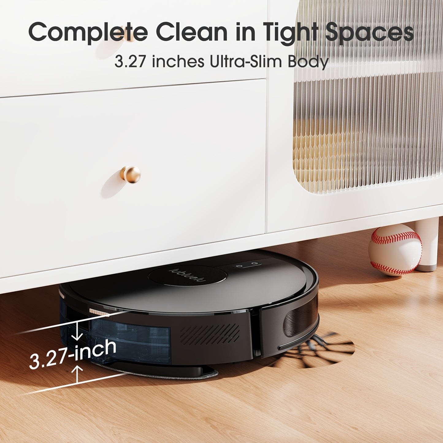 Lubluelu B40 Robot Aspirapolvere, Robot Aspirapolvere e Lavapavimenti 3 in 1, 6500Pa, Bassa Rumorosità 62Db, Corpo Ultra-Sottile 9.98 cm, Mappatura 5 Piani, Pulizia Diversificata, Robot Aspirapolvere per Peli di Animali Domestici, Tappeti, Pavimenti Duri,