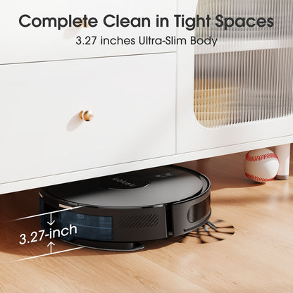 Lubluelu B40 Robot Aspirapolvere, Robot Aspirapolvere e Lavapavimenti 3 in 1, 6500Pa, Bassa Rumorosità 62Db, Corpo Ultra-Sottile 9.98 cm, Mappatura 5 Piani, Pulizia Diversificata, Robot Aspirapolvere per Peli di Animali Domestici, Tappeti, Pavimenti Duri,