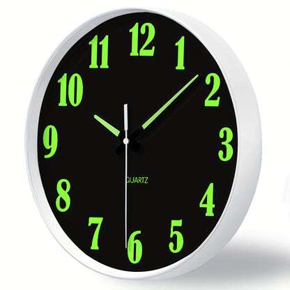 Orologio da parete al quarzo moderno minimalista da 12 pollici con movimento analogico luminoso/ e silenzioso senza ticchettio, alimentato a batteria, adatto per arredo soggiorno, camera da letto, cucina - Meccanismo, plastica/vetro, batteria non inclusa