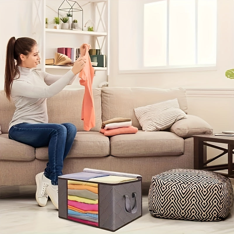 Set di 6 sacche contenitori oversize, robusto organizer pieghevole per coperte, cuscini e giocattoli, realizzato in materiale di polipropilene spesso, con cerniera e copertura, con maniglie rinforzate, non richiede elettricità, contenitore da mettere sott
